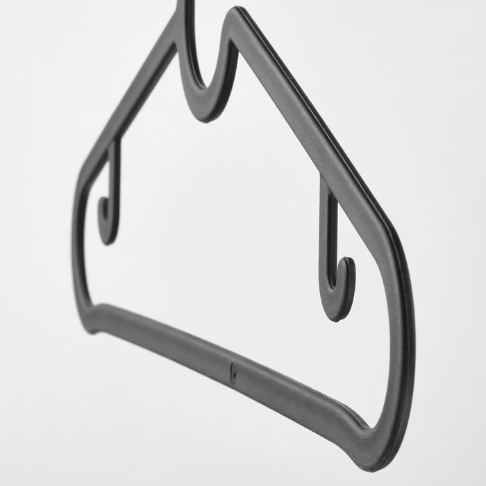 IKEA SPRUTTIG black hanger side profile showing ultra-slim 4mm thickness