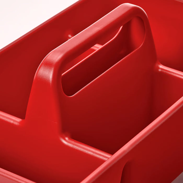 IKEA STACKSTOD red organiser carry handle close-up detail shot