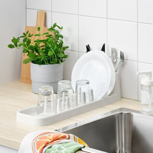 Cutlery arranged in the Utensil Holder of IKEA STÄMLING Dish Drainer