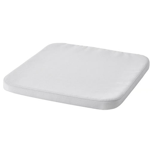 IKEA STAGGSTARR chair pad light grey 36x36cm square textured top fabric flat lay #60508722