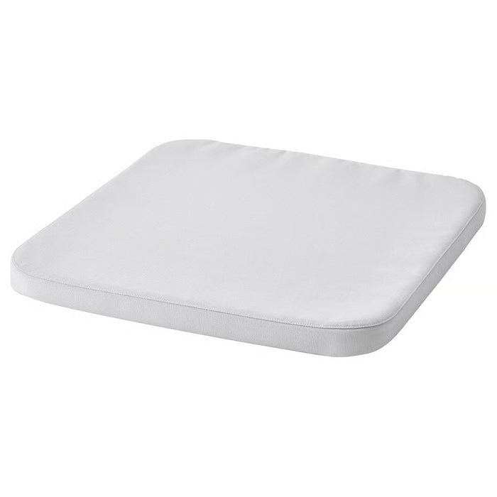 IKEA STAGGSTARR chair pad light grey 36x36cm square textured top fabric flat lay #60508722