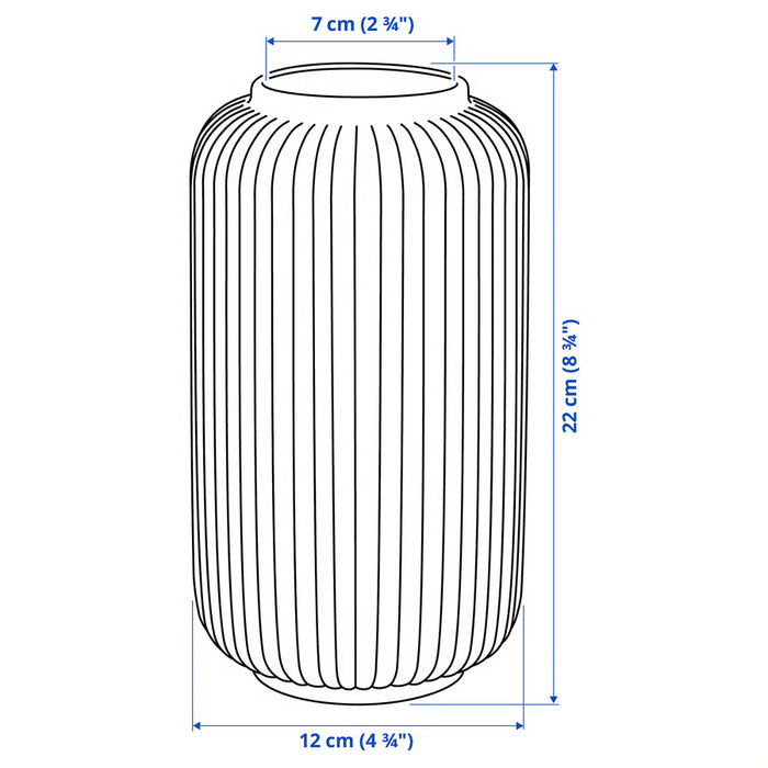IKEA STILREN vase measurement diagram showing height and diameter