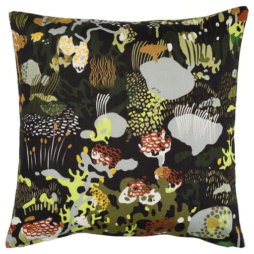  IKEA STOCKHOLM 2025 cushion cover black multicolour 50x50 cm linen Nordic forest pattern on sofa #30592133