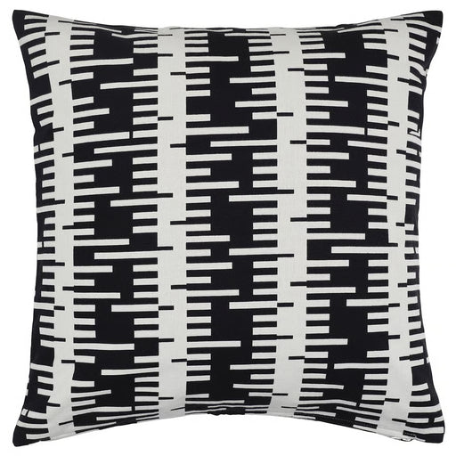 IKEA STOCKHOLM 2025 cushion cover off-white black woven birch pattern front view #20592138