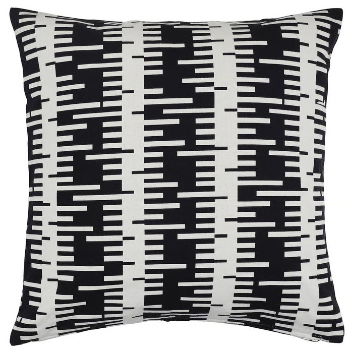 IKEA STOCKHOLM 2025 cushion cover off-white black woven birch pattern front view #20592138