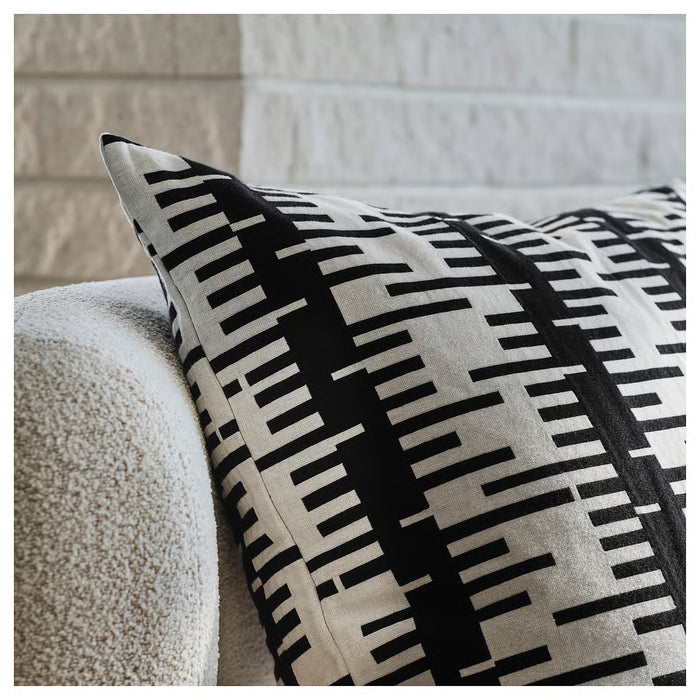 IKEA STOCKHOLM 2025 cushion cover off-white black flat lay full view