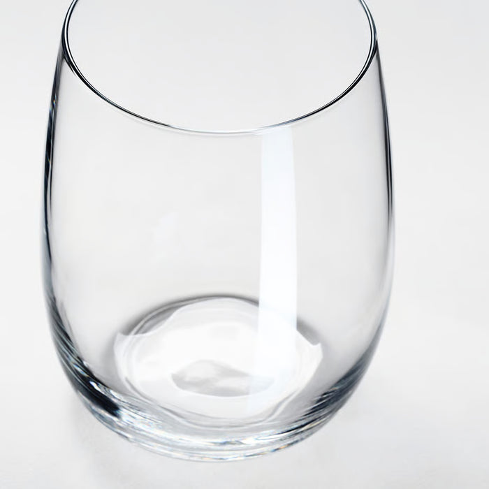 Single IKEA STORSINT clear glass close-up showing crystal-like transparency and elegant shape