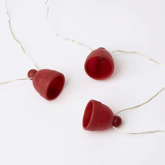 IKEA STRÅLA LED lighting chain with 15 lights, battery-operated/hat with LED table decoration, battery-operated bell-shaped/large clear