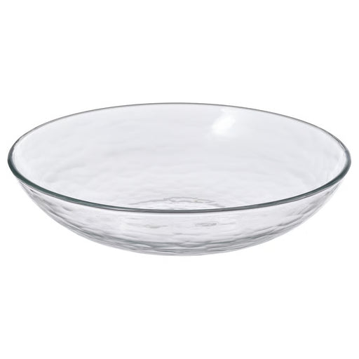 IKEA STRANDKRABBA clear hammered glass deep plate 19cm round bowl shape #30607380