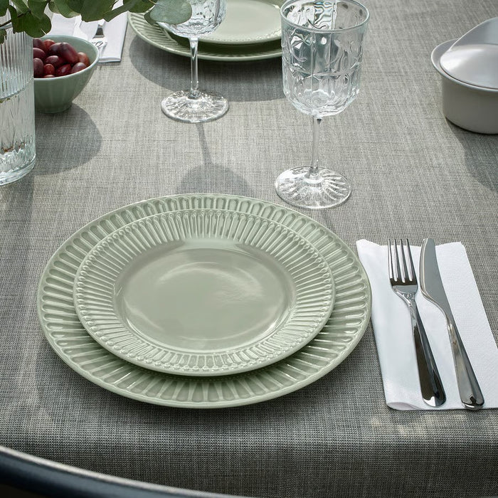 IKEA STRIMMIG Plate, stoneware pale grey-green,