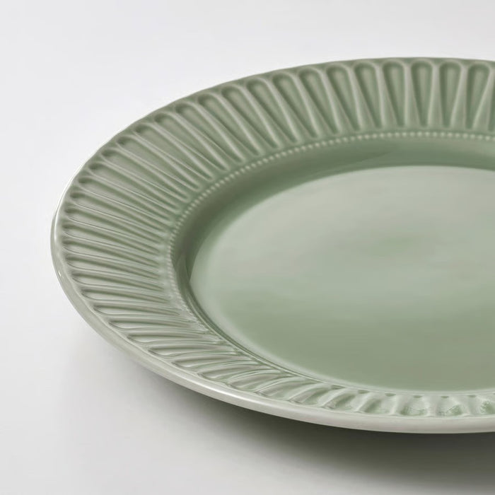 IKEA STRIMMIG Plate, stoneware pale grey-green,