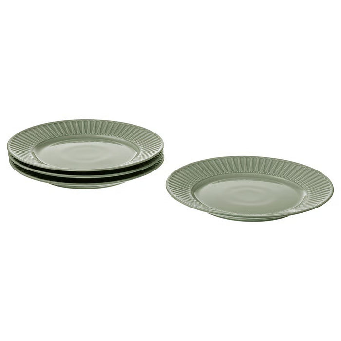 IKEA STRIMMIG Plate, stoneware pale grey-green,