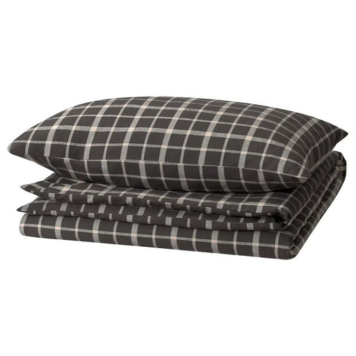 Digital Shoppy Grey/check STRUTBRÄKEN duvet cover and pillowcase set, 150x200/50x80 cm  10565989