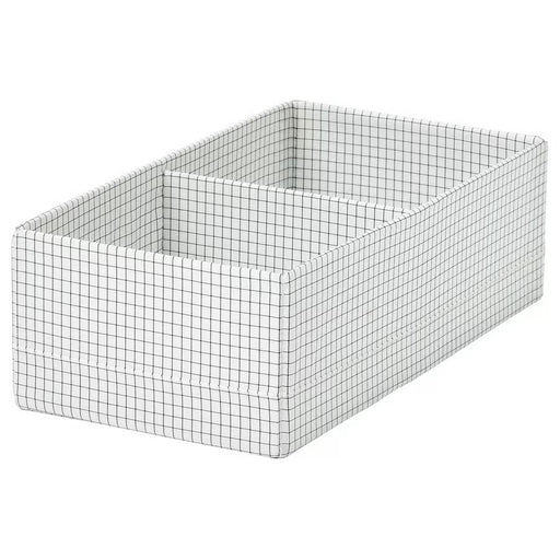 IKEA STUK box with compartments white black 17x32x10 cm flat lay product view #50621525
