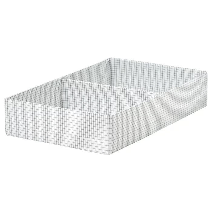IKEA STUK box with compartments white black 32x51x10 cm flat lay product view #30621531