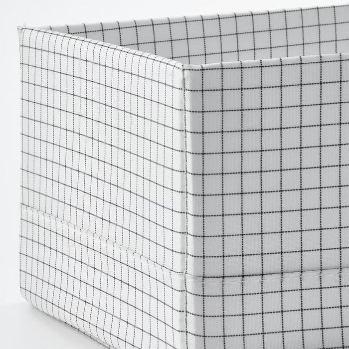 IKEA STUK box with compartments white black top-down view showing internal divider