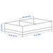 IKEA STUK box with compartments white black side profile showing 10 cm slim height