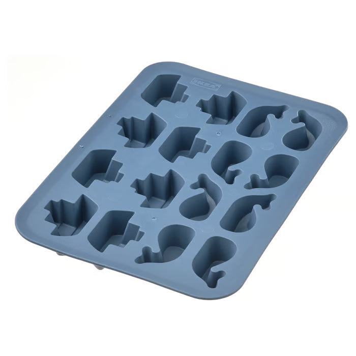 IKEA SURSÖT dark blue ice cube tray with 15 playful shapes #00512939