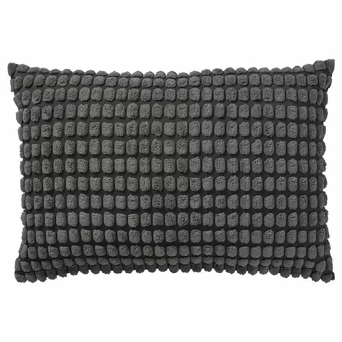 IKEA SVARTPOPPEL cushion cover anthracite 40x58 cm textured pile pattern on sofa #90626408