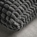  Close-up of IKEA SVARTPOPPEL anthracite cushion cover showing tactile woven texture detail