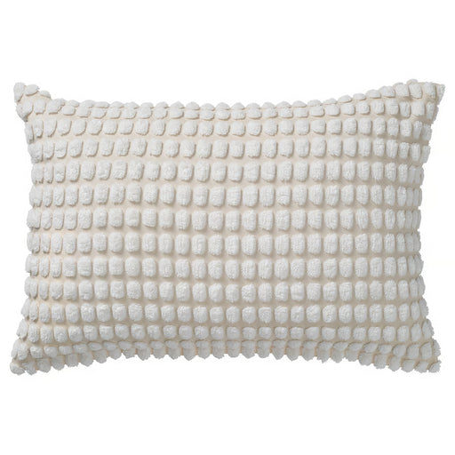 IKEA SVARTPOPPEL off-white textured cushion cover 40x58cm on plain background #30626406