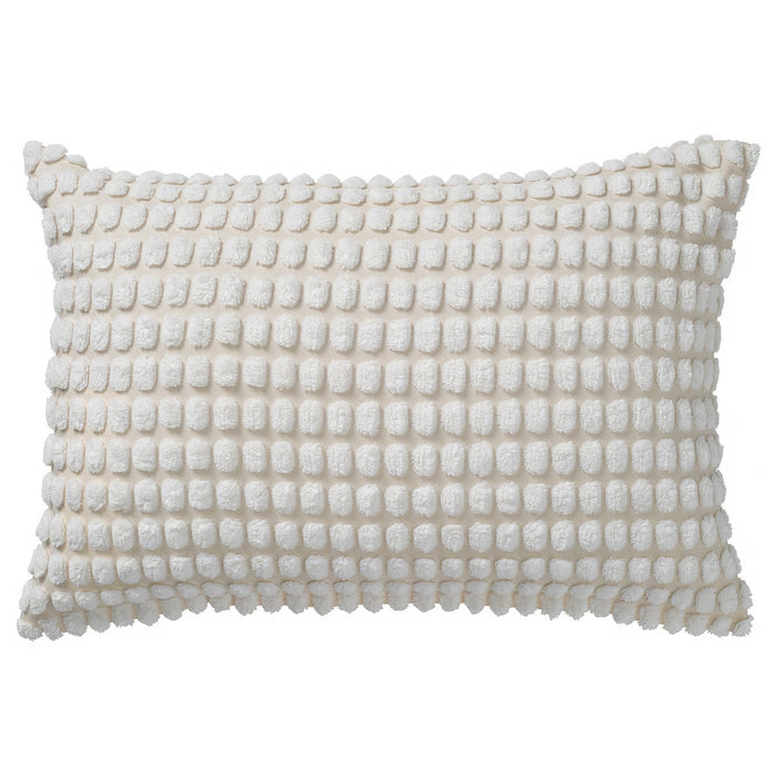 IKEA SVARTPOPPEL off-white textured cushion cover 40x58cm on plain background #30626406