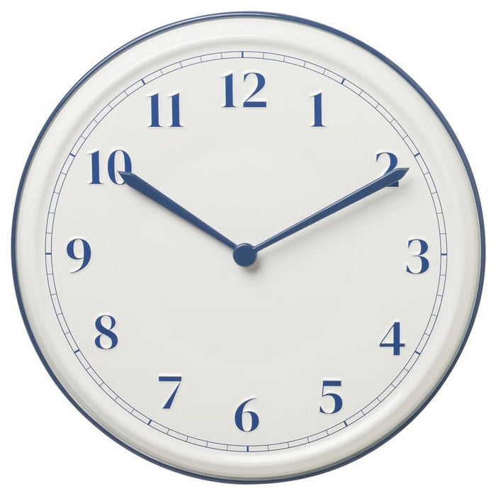 IKEA SYKOMORLÖNN Wall clock, white/blue, 30 cm (11 ¾ ")