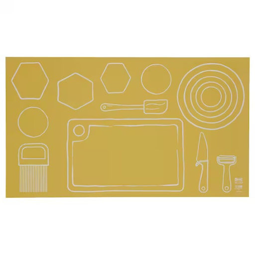 Digital Shoppy Food-grade silicone baking mat in yellow, 72x42 cm, for eco-friendly baking.