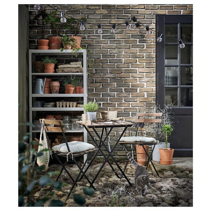 IKEA TÄRNÖ Table, outdoor, black/light brown stained, 55x54 cm (21 5/8x21 1/4 ")