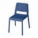 IKEA TEODORES blue stackable chair polypropylene seat steel legs front view #70530628