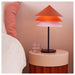Close-up of IKEA TESAMMANS multicolour lamp shade showing coloured metal cones and powder coating detail