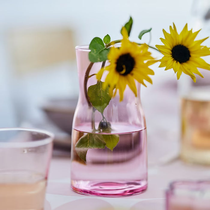 IKEA TIDVATTEN pink glass vase empty showing rounded shape and finish