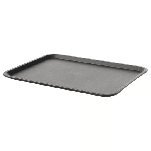  IKEA TILLGÅNG grey rectangular tray 37x29 cm top view on white background #30419949
