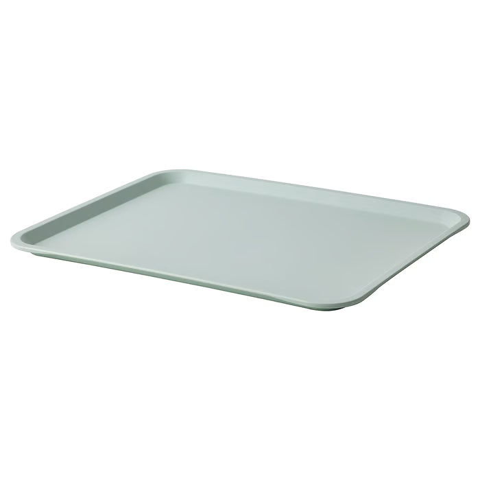 IKEA TILLGÅNG pale green rectangular polypropylene tray smooth edges scratch-resistant surface 37x29 cm #00562298
