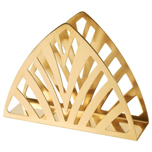 IKEA TILLSTÄLLNING brass-colour napkin holder half-circle geometric cutout design front view #10350111