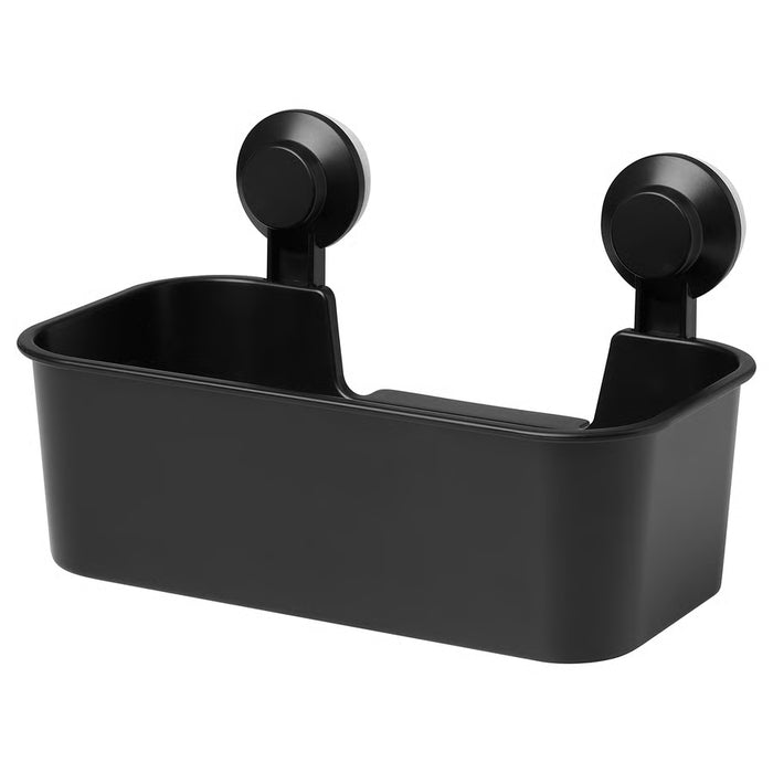 IKEA TISKEN black basket with suction cup bathroom shower organiser #10498527