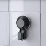 IKEA TISKEN Towel rack with suction cup, black, with  Hook with suction cup, black