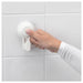IKEA TISKEN white suction cup hook side profile showing hook curve and 4 cm height
