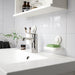 IKEA TISKEN white soap dish assembly process suction cup being attached to tiled wall