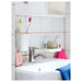 IKEA TISKEN white suction cup toothbrush holder close-up showing smooth rectangular body and grip mount