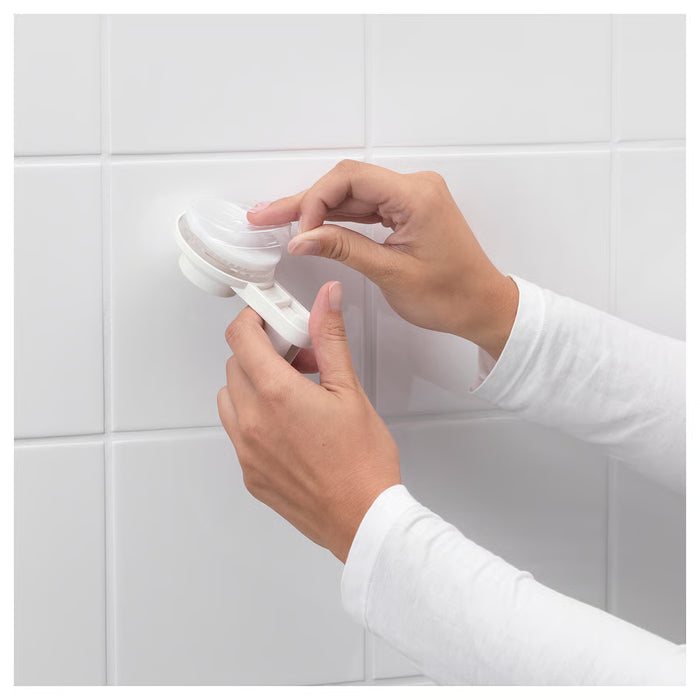  IKEA TISKEN white towel rack dimensions side profile showing 8 cm depth and 10 cm height