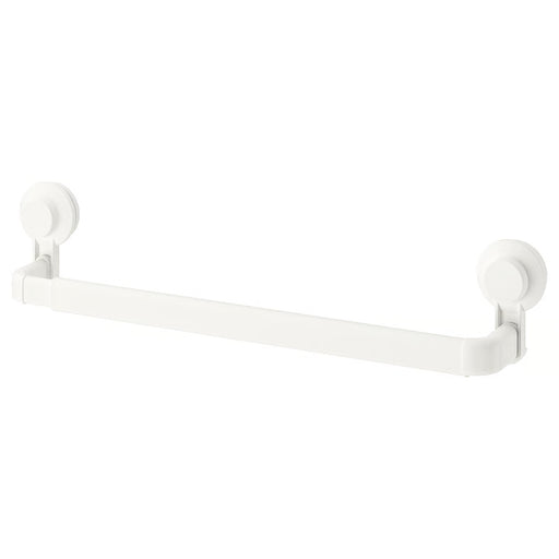  IKEA TISKEN extendable towel rack with suction cup white front view no-drill bathroom organiser #20381287