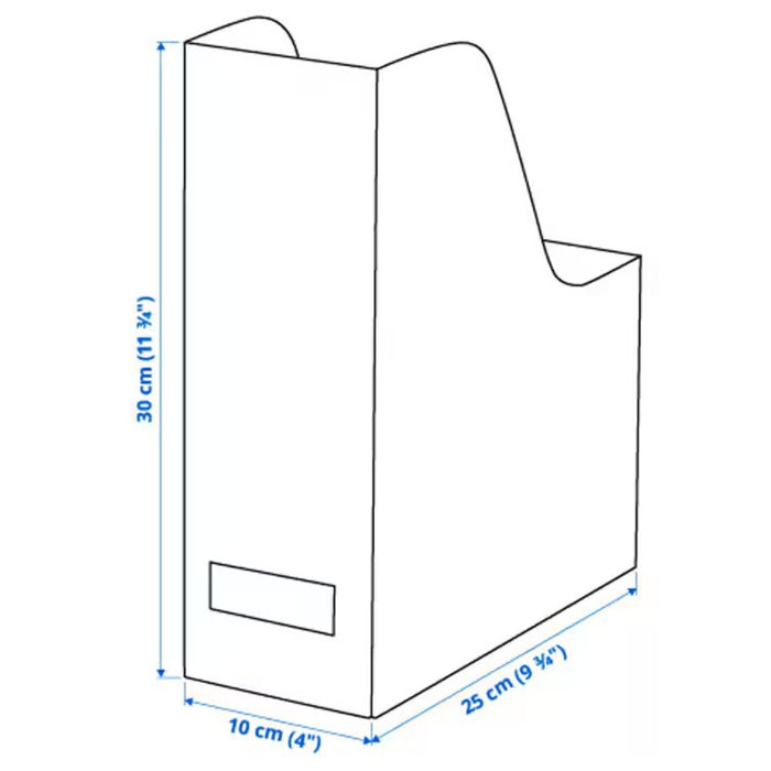 IKEA TJENA Magazine Holder showing Dimensions