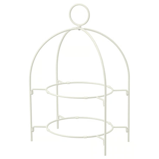IKEA TOFSAND white powder-coated steel 2-tier plate stand 33cm product flat lay top view #80619601