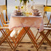 Close-up of IKEA TOFSAND light pink tablecloth woven recycled polyester texture detail