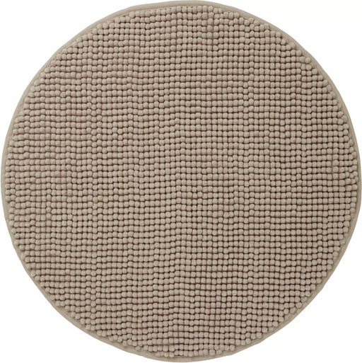 IKEA TOFTBO round beige bath mat 55cm with soft textured microfibre surface #00612420