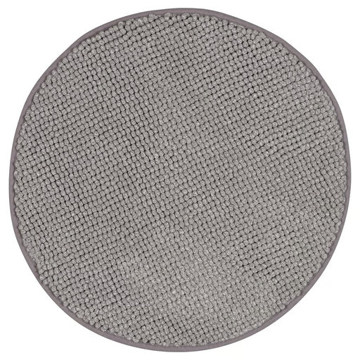 IKEA TOFTBO round grey-white melange bath mat 55cm with soft textured microfibre surface #60612422