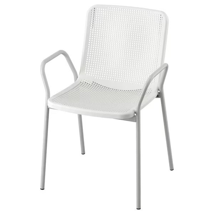 IKEA TORPARÖ Chair with armrests, in/outdoor, white/grey