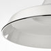 Close-up of white TRETTIOEN pendant lamp showing smooth curved enamelled finish