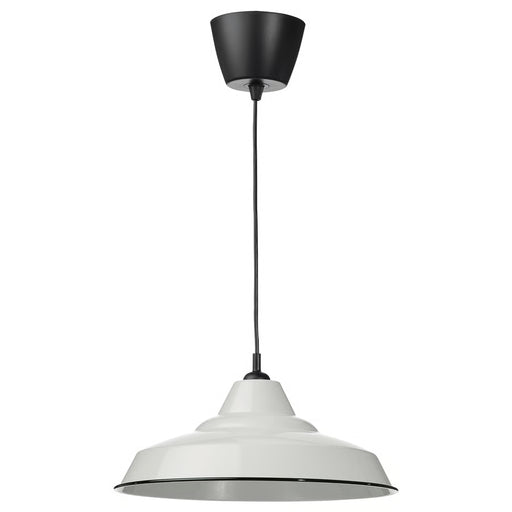 IKEA TRETTIOEN white pendant lamp with enamelled steel shade, classic rounded design #90564108